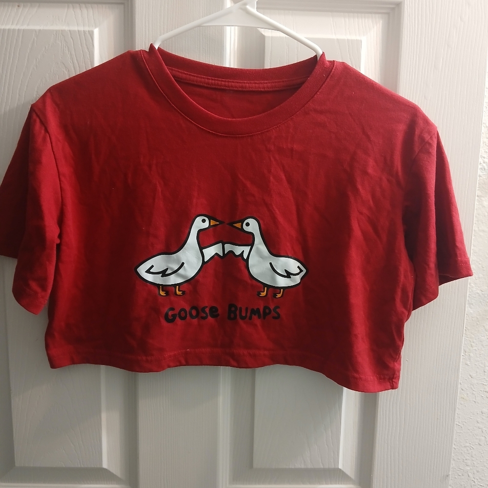 Red Goose Bumps Crop Top